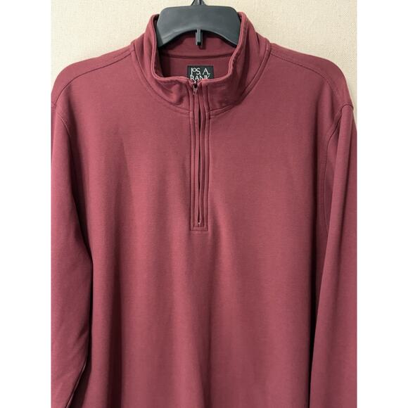 Jos A Bank Traveler Men's Sweater Size XL 1/4 Zip Maroon 100% Cotton - Picture 2 of 10